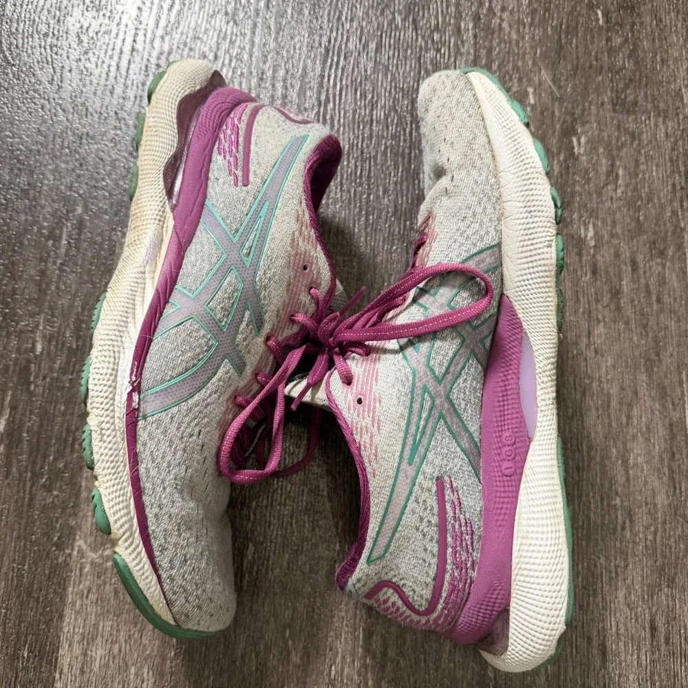 ASICS Gel-Nimbus 24 Women Size 9 Grey Orchid Running Shoes Purple Sneaker
